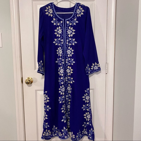 Indian Pakistani Blue Salwar Kameez - Picture 3 of 11